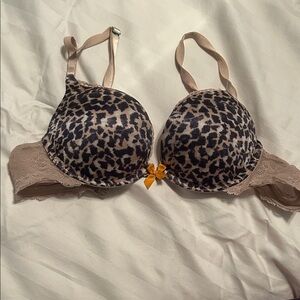 Aerie Leopard Print Bra with Lace and Bow